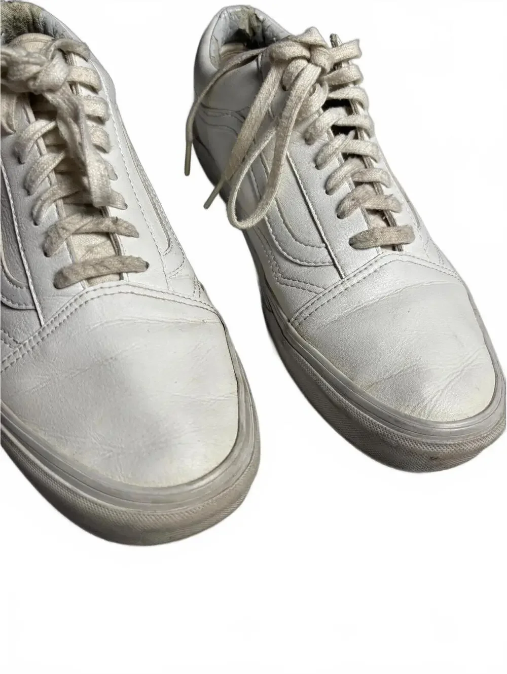 Vans White Leather Sneakers - Men's Casual Shoes